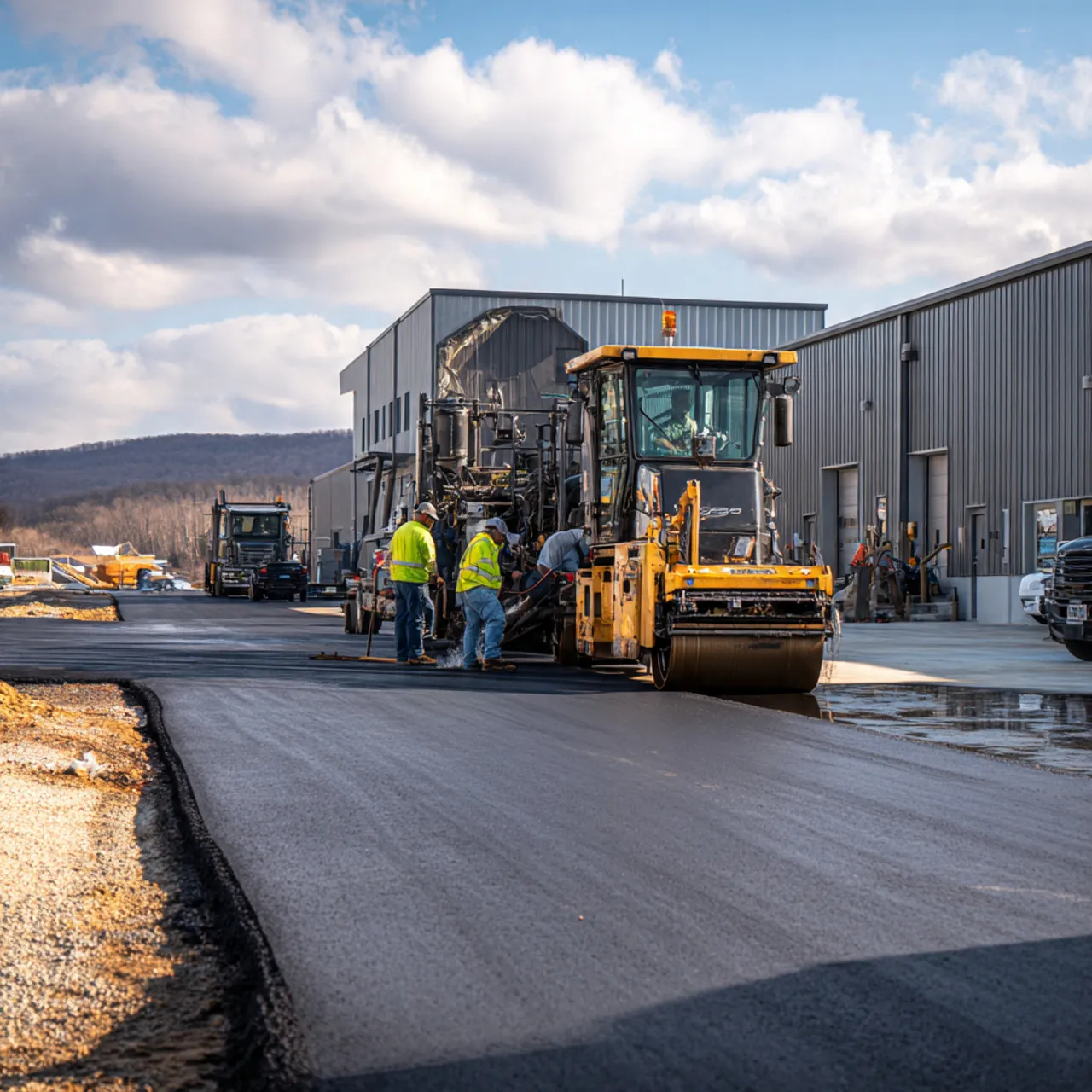 Pengaspalan Akses Gudang Logistik di Gunung Putri