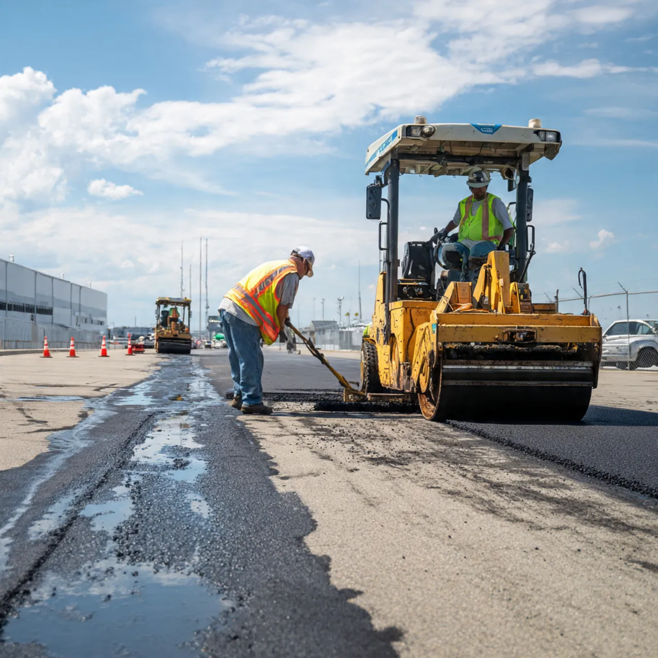 Pengaspalan Halaman Pabrik Manufaktur di Babakan Madang